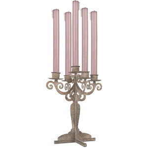 Clayre & Eef 6Y5818 Bougeoir 26x26x35 cm Gris-Beige