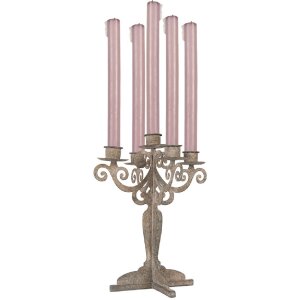 Clayre & Eef 6Y5819 Bougeoir 21x21x26 cm Gris-Beige
