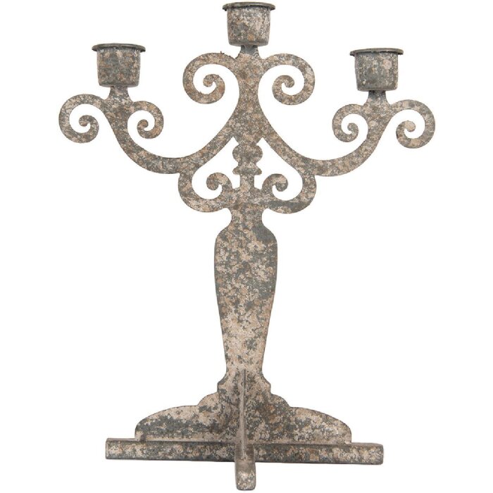 Clayre & Eef 6Y5821 Bougeoir Gris 26x16x35 cm