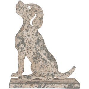 Décoration Chien Clayre & Eef 6Y5829 Gris Beige 20x8x24 cm