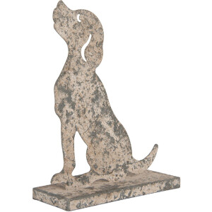 Décoration Chien Clayre & Eef 6Y5829 Gris Beige 20x8x24 cm