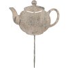 Clayre & Eef 6Y5831 Piquet Décoratif Théière 26x1x35 cm Gris Beige