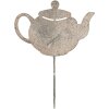 Clayre & Eef 6Y5831 Piquet Décoratif Théière 26x1x35 cm Gris Beige