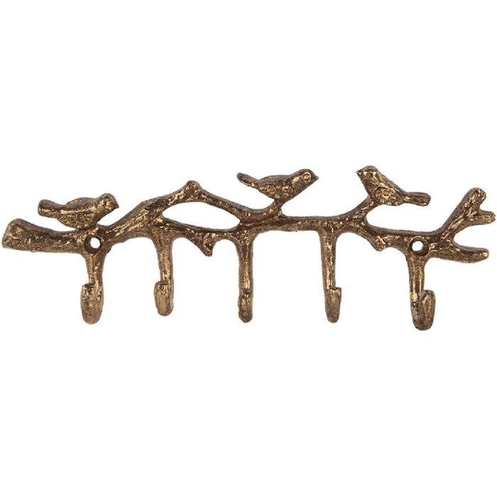 Clayre & Eef 6Y5883 Patère Murale Dorée 18x2x6 cm