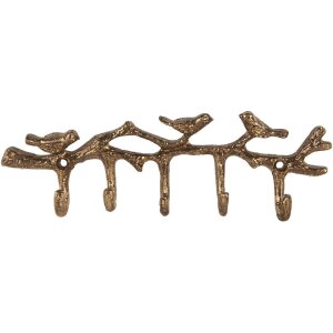 Clayre & Eef 6Y5883 Patère Murale Dorée 18x2x6 cm
