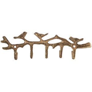 Clayre & Eef 6Y5883 Patère Murale Dorée 18x2x6 cm