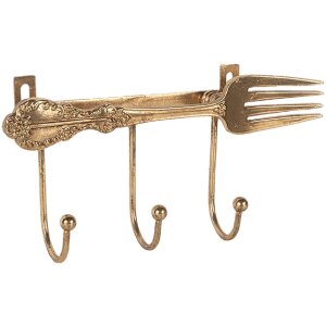 Clayre & Eef 6Y5897 Porte-manteau mural doré 18x4x9 cm