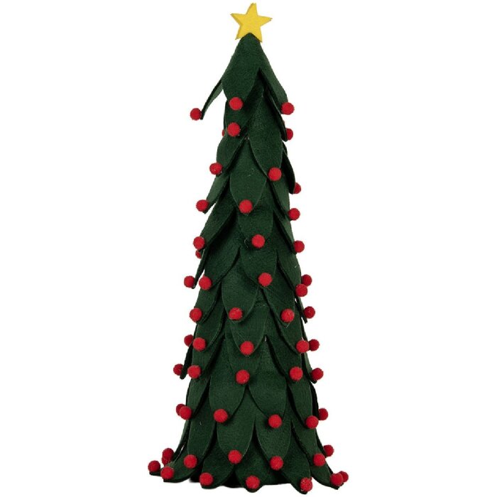 Clayre & Eef Sapin de Noël Décoration 15x45 cm Vert et Rouge