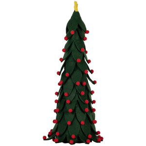 Clayre & Eef Sapin de Noël Décoration 15x45 cm Vert et Rouge