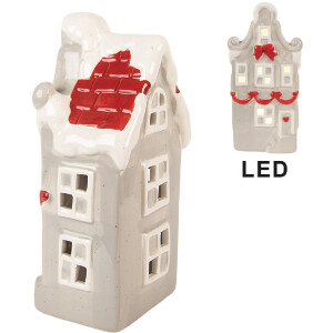 Clayre & Eef Décoration Maison LED 11x9x22 cm Gris et Blanc