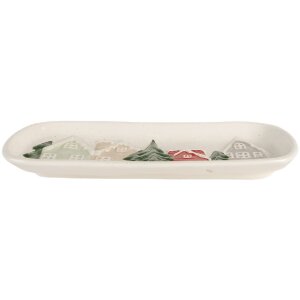 Clayre & Eef 6CE2223 Saladier 30x12x3 cm Blanc-Vert