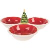Clayre & Eef Saladier 26x26x10 cm Rouge et Blanc Céramique