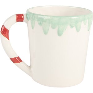 Clayre & Eef Mug Céramique 400ml Blanc/Vert