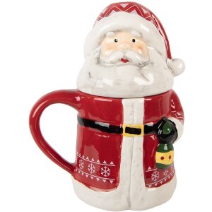 Clayre & Eef Mug Céramique Rouge et Blanc 450ml