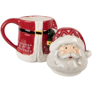 Clayre & Eef Mug Céramique Rouge et Blanc 450ml