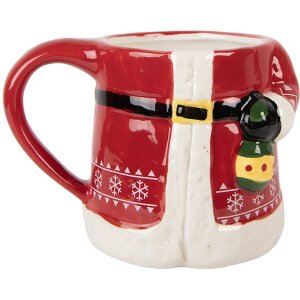 Clayre & Eef Mug Céramique Rouge et Blanc 450ml