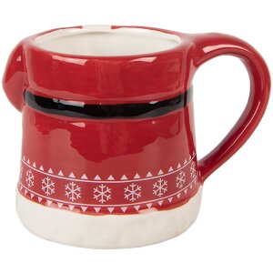 Clayre & Eef Mug Céramique Rouge et Blanc 450ml
