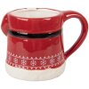 Clayre & Eef Mug Céramique Rouge et Blanc 450ml