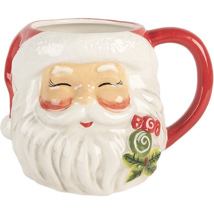 Clayre & Eef Tasse Céramique 550ml Rouge/Blanc