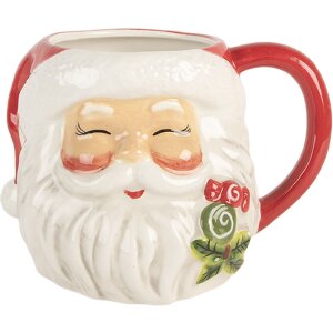Clayre & Eef Tasse Céramique 550ml Rouge/Blanc
