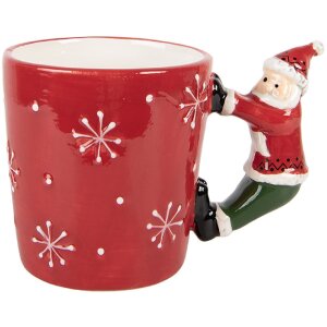 Clayre & Eef Mug Céramique 400ml Rouge 15x10x11cm