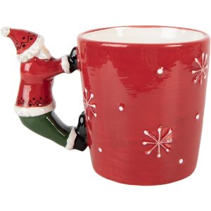 Clayre & Eef Mug Céramique 400ml Rouge 15x10x11cm
