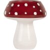 Clayre & Eef Bougeoir Champignon Blanc et Rouge 7x7 cm