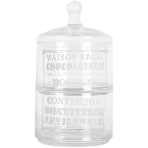 Clayre & Eef Pot en Verre avec Couvercle 17x30 cm