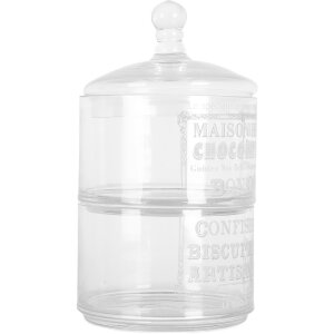 Clayre & Eef Pot en Verre avec Couvercle 17x30 cm