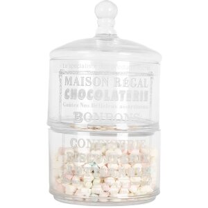 Clayre & Eef Pot en Verre avec Couvercle 17x30 cm