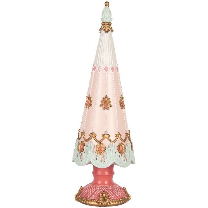 Clayre & Eef Décoration Sapin Rose Ø 10x30 cm