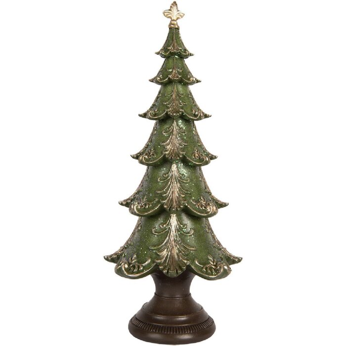 Clayre & Eef Décoration Sapin Ø 18x41 cm Vert et Marron