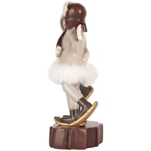 Clayre & Eef Décoration Enfant 15x7x18 cm Gris et Marron