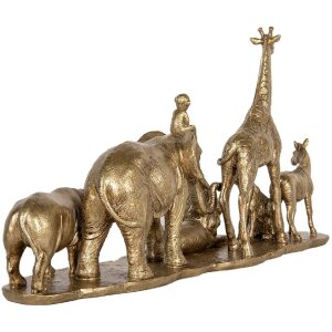 Clayre & Eef 6PR5633 Décoration Animaux Dorée 52x14x30 cm