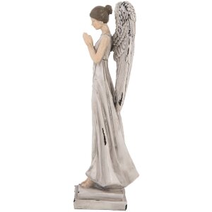 Clayre & Eef Décoration Ange Blanc Gris 9x8x23 cm