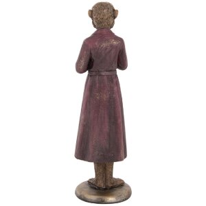 Clayre & Eef Décoration Singe 9x8x28 cm Marron, Rouge