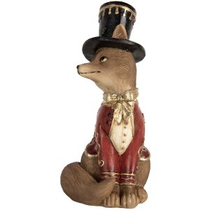 Clayre & Eef 6PR5637 Décoration Renard 9x8x17 cm Marron Rouge