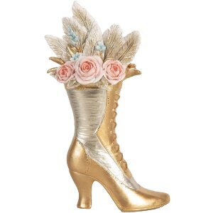 Clayre & Eef 6PR5638 Décoration Chaussure Dorée 14x7x22 cm