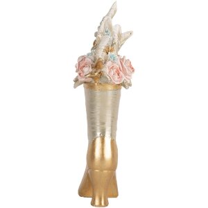 Clayre & Eef 6PR5638 Décoration Chaussure Dorée 14x7x22 cm