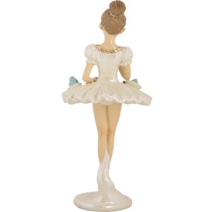 Clayre & Eef Décoration Ballerine Ø 10x24 cm Beige Blanc