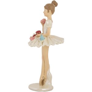 Clayre & Eef Décoration Ballerine Ø 10x24 cm Beige Blanc