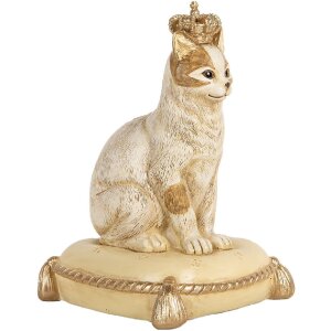 Clayre & Eef Tirelire Chat Beige 13x13x20 cm