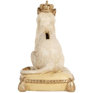 Clayre & Eef Tirelire Chat Beige 13x13x20 cm