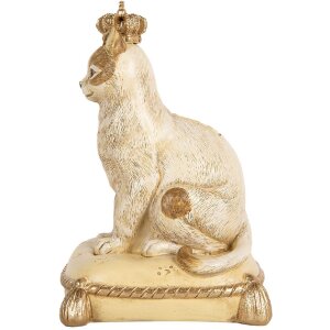 Clayre & Eef Tirelire Chat Beige 13x13x20 cm