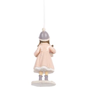 Clayre & Eef Décoration Suspendue Enfant Rose 5x5x11 cm