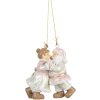 Clayre & Eef Décoration Suspendue Père Noël et Madame Rose/Vert 7x4x8 cm