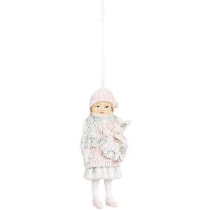 Clayre & Eef 6PR5659 Décoration Suspendue Enfant Rose