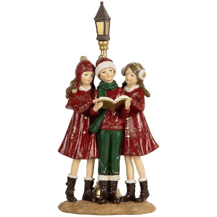Chorale de Noël Clayre & Eef 14x9x28 cm Rouge et Vert
