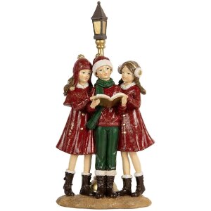 Chorale de Noël Clayre & Eef 14x9x28 cm Rouge et Vert
