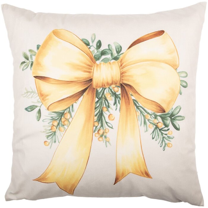Clayre & Eef Housse de coussin KT 45x45 cm Beige-Jaune